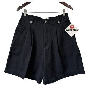 VTG 90s High Rise Black Pleated Shorts 27